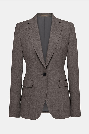 Приталенный жакет с кашемиром, серо-коричневый MIRA