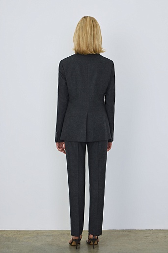 Зауженные брюки со стрелками, темно-серый меланж