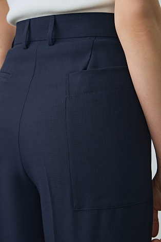 Широкие брюки с отворотами, темно-синие ASHLEY