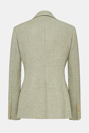 Жакет в елочку на двух пуговицах, фисташковый