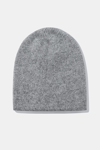 Шапка бини с ангорой, серая