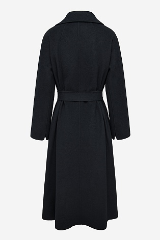 Пальто на поясе, черное