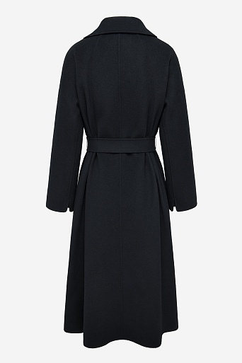 Пальто на поясе, черное