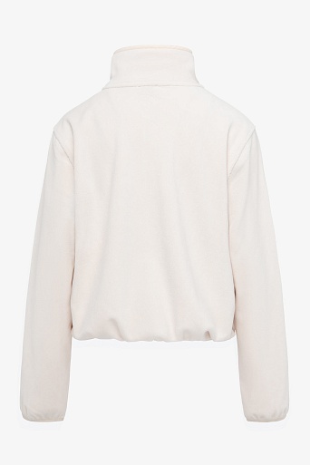 Флисовая олимпийка на кнопках, молочная