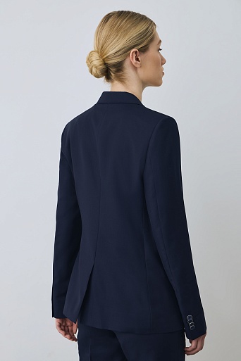 Жакет на одной пуговице темно-синего цвета KARLA
