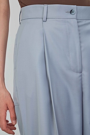 Широкие брюки со стрелками, серо-голубые ASHLEY