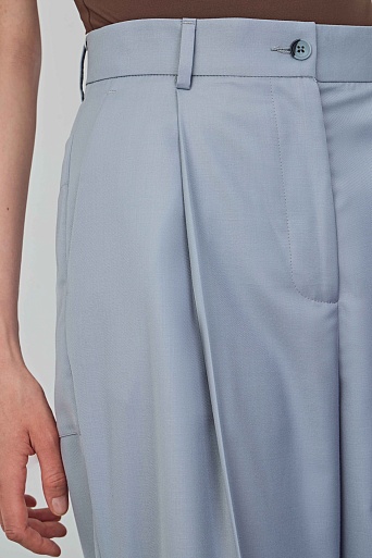 Широкие брюки со стрелками, серо-голубые ASHLEY