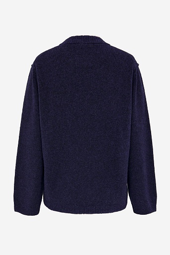 Джемпер из альпаки с декоративным швами, чернильный