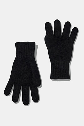 Перчатки с ангорой, черные
