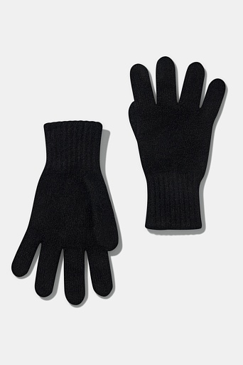 Перчатки с ангорой, черные
