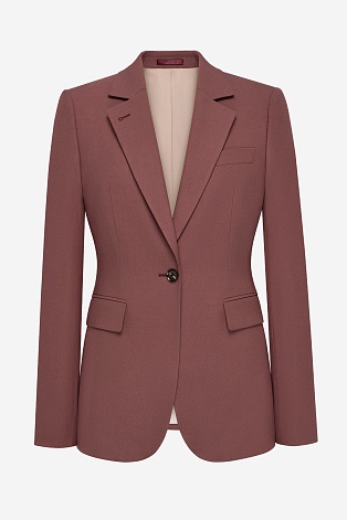Приталенный жакет на одной пуговице, темно-розовый K