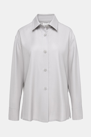 Блуза из тонкой смесовой шерсти, цвет стальной