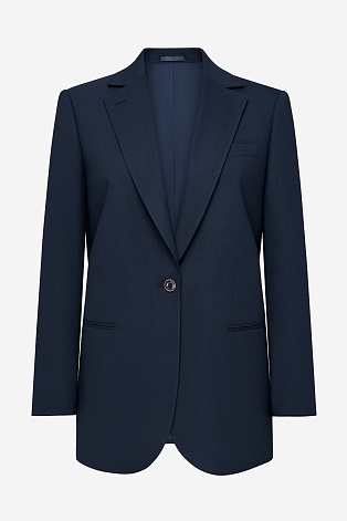 Пиджак на одной пуговице, цвет темно-синий M