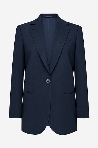Пиджак на одной пуговице, цвет темно-синий MILA