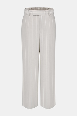 Прямые брюки в полоску на резинке, бежевые TAYLOR