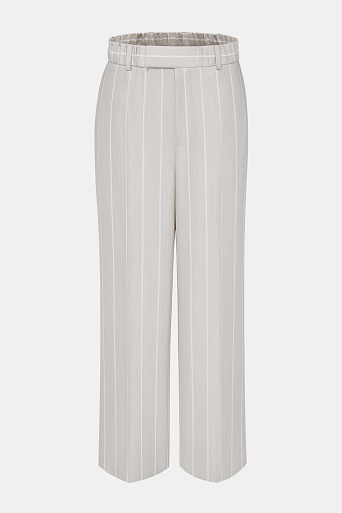 Прямые брюки в полоску на резинке, бежевые TAYLOR