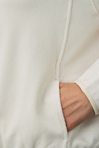 Флисовая олимпийка на кнопках, молочная