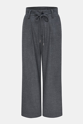 Широкие брюки со шнурком, серые
