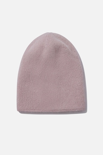 Шапка бини с ангорой, пудровая