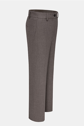 Прямые костюмные брюки с кашемиром, серо-коричневые TYRA