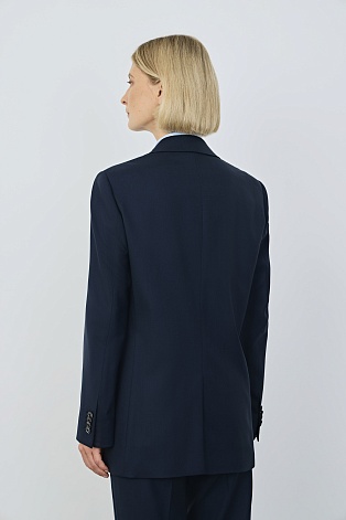 Пиджак на одной пуговице, цвет темно-синий M