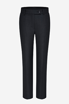 Костюмные брюки в тонкую полоску, черные EMMY