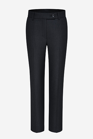 Костюмные брюки в тонкую полоску, черные EMMY