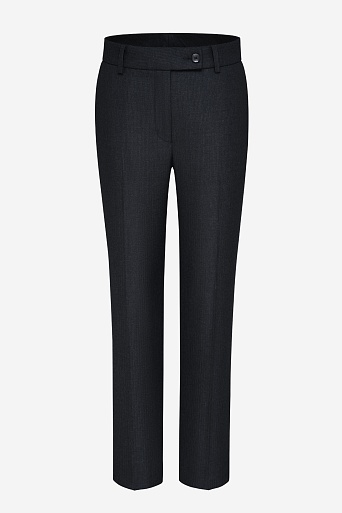 Костюмные брюки в тонкую полоску, черные EMMY