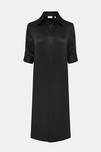 Платье-рубашка на пуговицах, черное