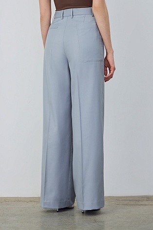 Широкие брюки со стрелками, серо-голубые ASHLEY
