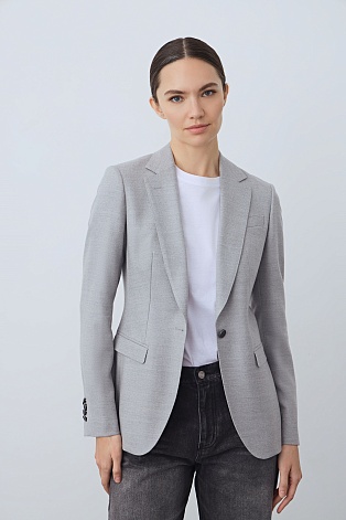 Жакет приталенного кроя, светло-серый MIRA