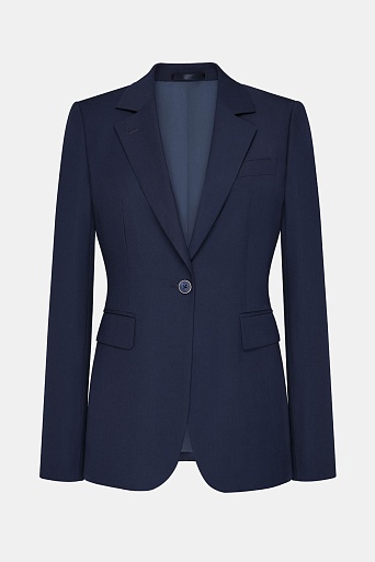 Жакет на одной пуговице темно-синего цвета KARLA