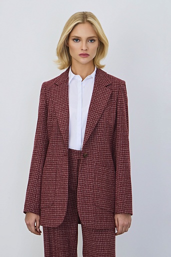 Удлиненный жакет в белую клетку GABRIELLA