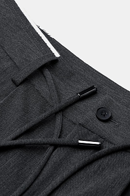 Широкие брюки со шнурком, темно-серые