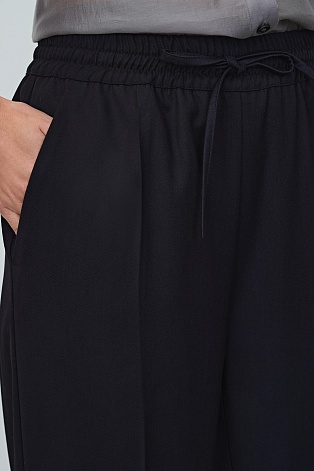 Прямые брюки на кулиске, черные