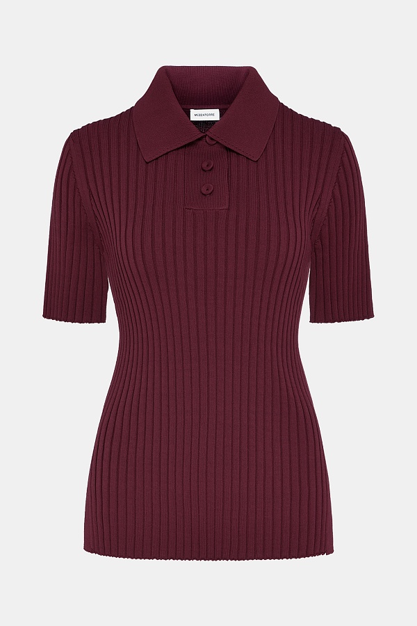 Поло из вискозы, бордовое