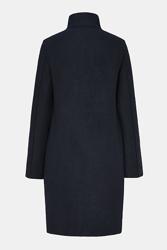 Пальто с воротником-стойкой, иссиня-черное