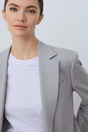 Жакет-оверсайз прямого кроя, светло-серый MILA