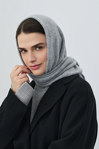 Косынка с ангорой, серая