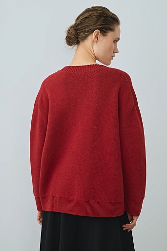 Джемпер оверсайз, красный