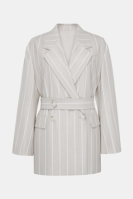 Двубортный пиджак в полоску, бежевый RIA