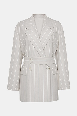 Двубортный пиджак в полоску, бежевый RIA