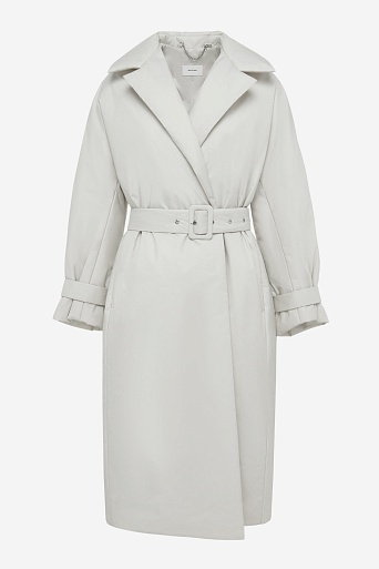 Пальто на поясе, цвет кремовый