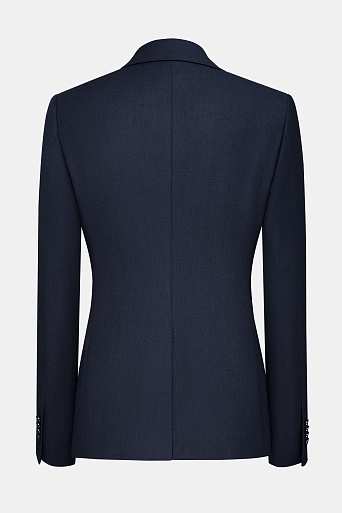 Приталенный жакет на одной пуговице, темно-синий