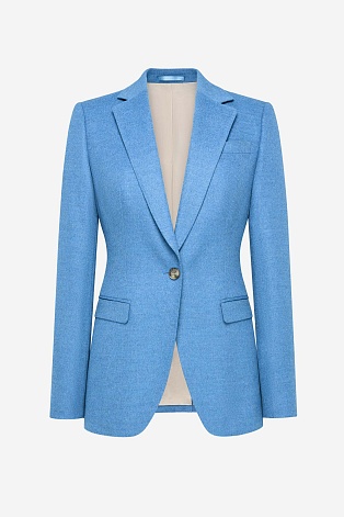 Жакет на одной пуговице, голубой M