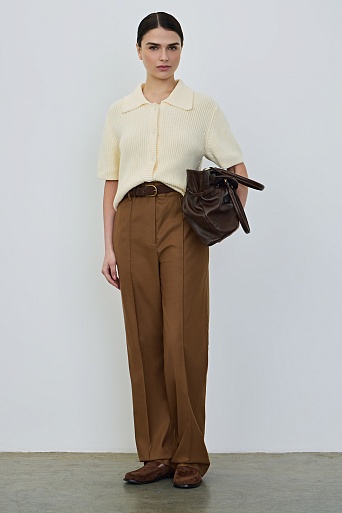 Кардиган с коротким рукавом, сливочный