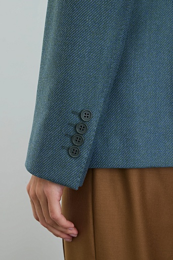 Приталенный жакет из шерсти на одной пуговице, бирюзовый Jemma