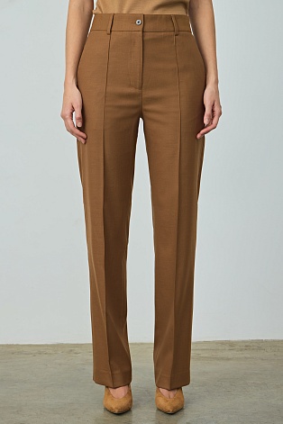 Прямые брюки со стрелками, цвет светлый шоколад TYRA