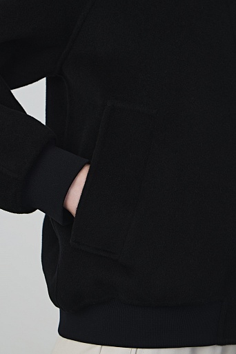 Бомбер из шерсти, черный