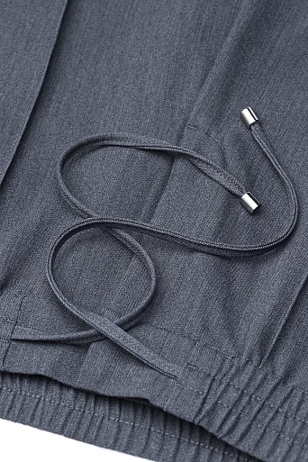 Зауженные брюки на кулиске, цвет серый